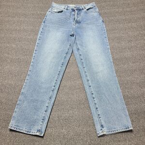 Pacsun Womens Jeans 27 Blue Button Fly Straight 100% Cotton Denim Pants